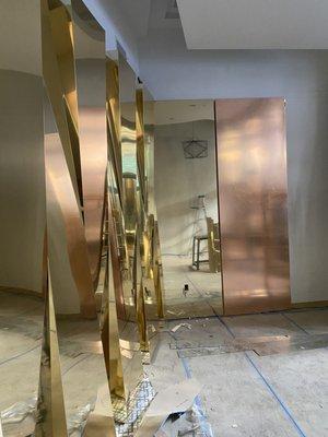 Custom Doors wrapped In Gold Sheet Metal