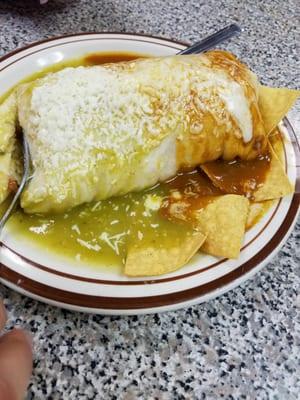 Super duper shrimp wet burrito