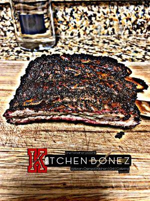 Smoked beef ribs.