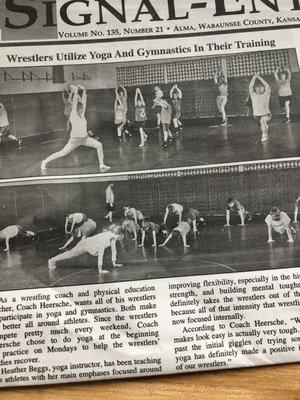 Guided yoga warm ups for the wrestling squad