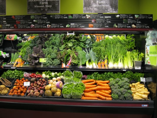 Our produce section is almost all organic, and we carry as much local produce as is possible seasonally.