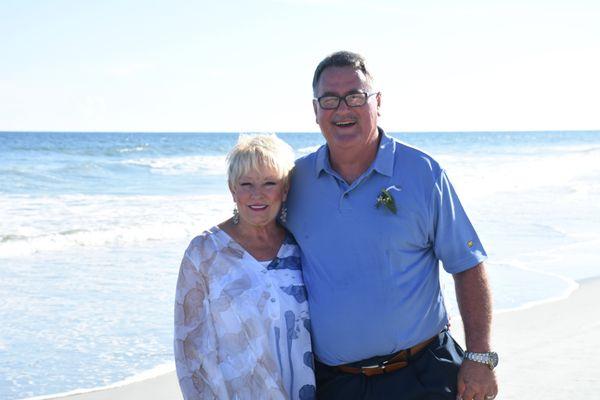 Wedding picture of Jeff Lott with wife Beverly Todd on the beach!