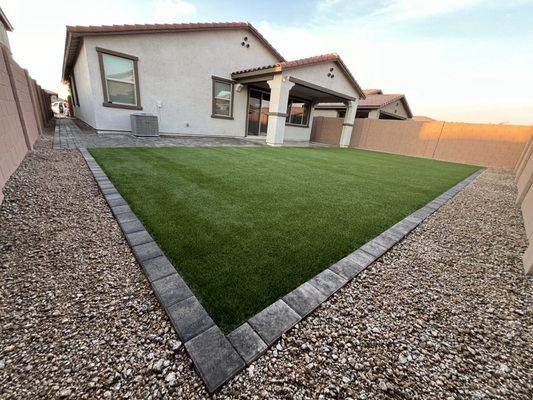 Paver and turf