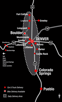 Our service area from Fort Collins to Colorado Springs and everything inbetween: http://www.dbcouriers.com/delivery.html