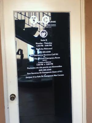 Walk ins and appointments welcome. The door is tinted for your privacy, but we're open!