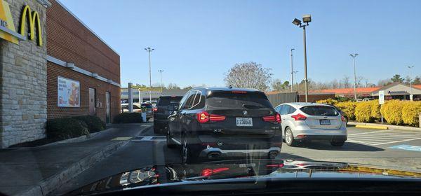 The drive thru line had people cutting in so I went inside. The line inside was so slow I left without ordering.