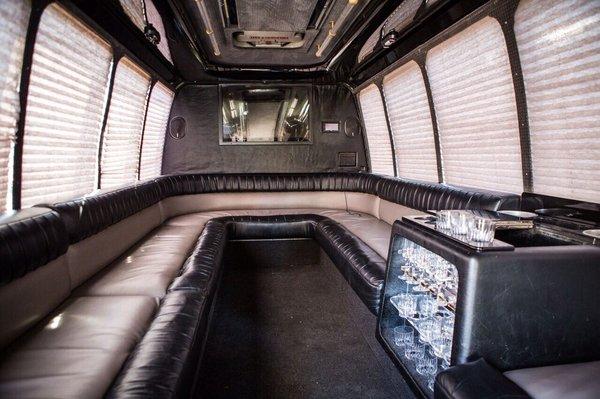 20 pax Luxury Limo Coach.  Comes with iPod hookup to play your own music, fiber optic lighting, cooler, and a 42" TV.