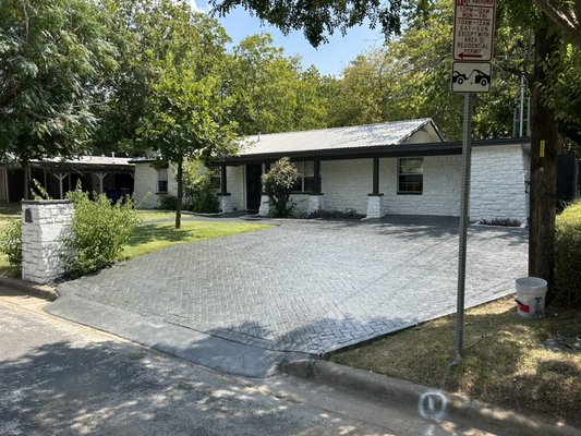 New driveway paver install with full exterior and interior house remodel