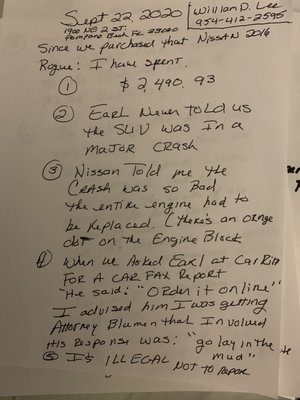 Carite salesmen Earl never explained anything about the crash to us   But we have reported them to all the proper entities !