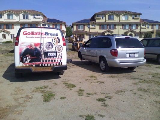 A sports mom wanted to get her brakes done while she watch her son play baseball. We said No Problem.