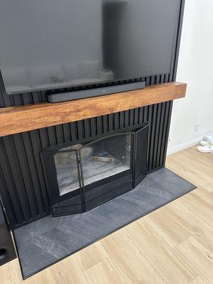 Installed our chosen hearth for the fireplace as there wasn't one installed when we bought the house