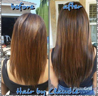 Hair extension in color