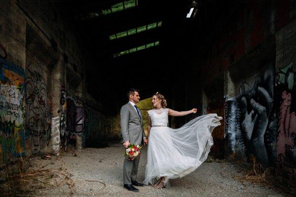 Bride throws her dress  | JTobiason Photography