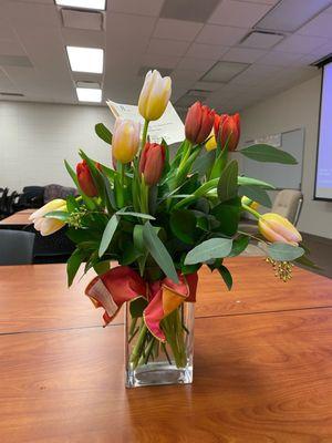 Mixed tulip bouquet