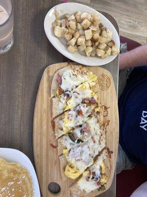 Breakfast pizza- the western.  And a side of potatoes