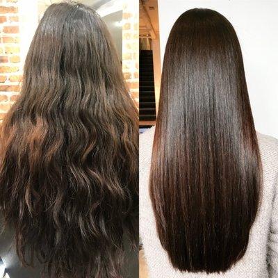 Before and after - Japanese hair straightening