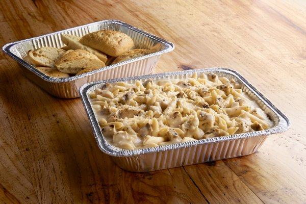 Order a pan of Chicken Alfredo for your next family gathering!