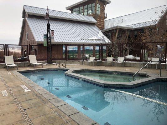 Outside pool part of indoor pool.