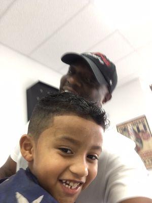 Great kid gets a haircut today