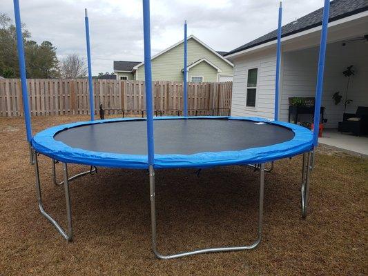 assembling a trampoline!