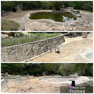 Swimming pool deck demo ,coping,and plaster removal