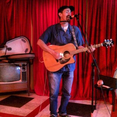 This is me performing at Tom's Tabooley on Guadalupe Street.