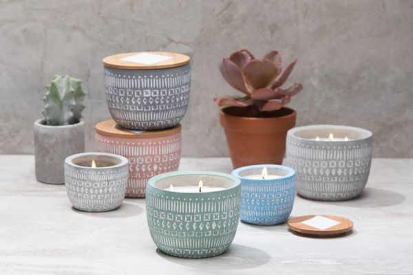 fragranced concrete candles