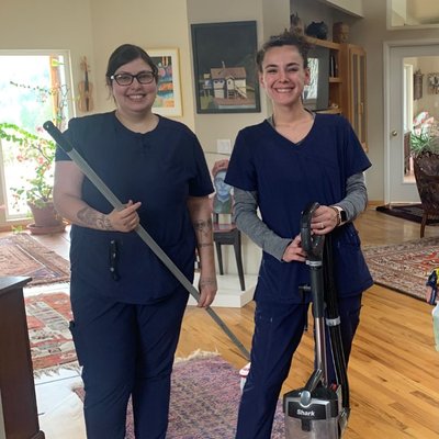 Cleaning techs are  happy to clean your home