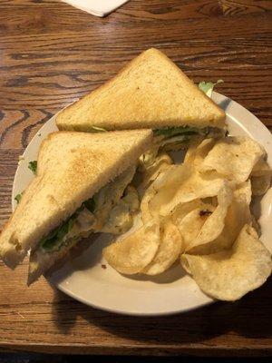 Egg salad sandwich (recipe includes relish)