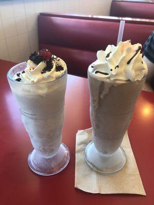 Oreo shake and chocolate peanut butter shake