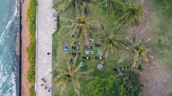 Yoga by the beach