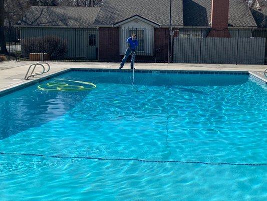 Our to Cleaning technician keeping Warm Springs "clean, safe and sanitary"