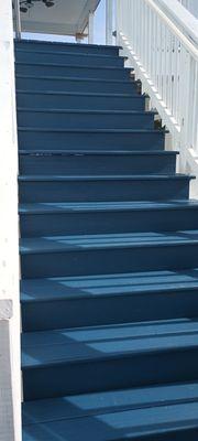 Painted stairs seals wood and lasts long than water seal and stains