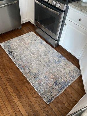 Finished custom cut kitchen runner