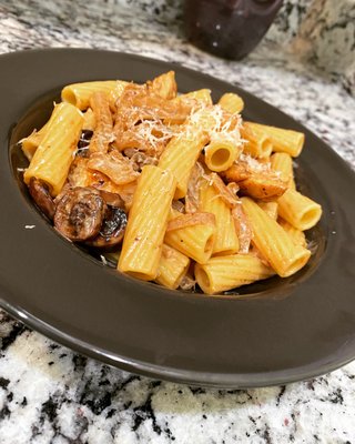 Ziti in a mushroom cream sauce