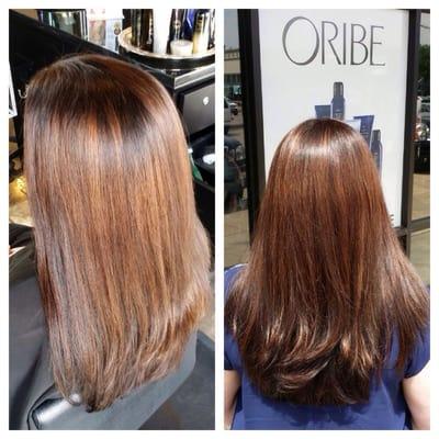 Root touch-up, color update & a Brazilian blowout. LOVE IT!!!