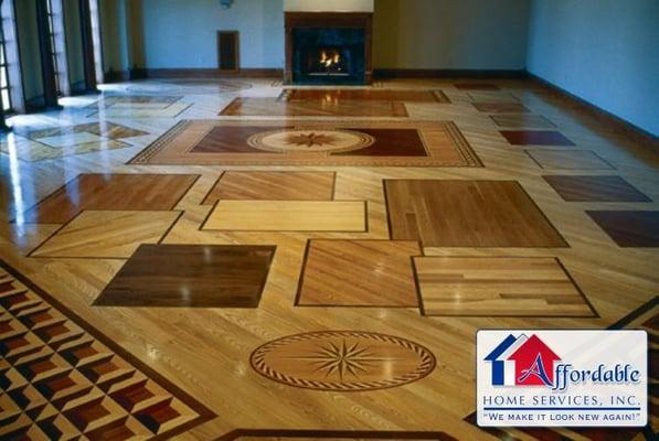 A hardwood floor, installed by Affordable Home Services - Check out our website for more samples of our work www.ahsremodeling.com