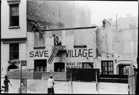 Demolition of an artist's studio, Greenwich Ave. and W. 10th St., May 19, 1960, Photo By Fred W. McDarrah © 2015 All Rights Reserved