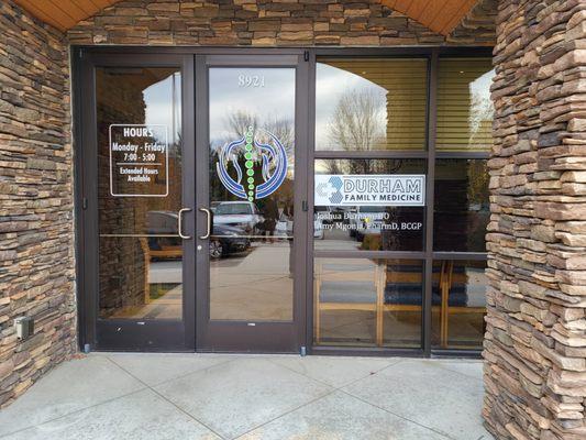 Entrance to our family medicine office. Dr. Durham and Dr. Erika have openings available, schedule online with them today.