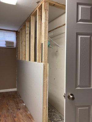 Small drywall installation