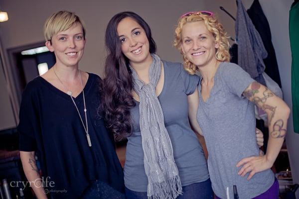 Dani and Carrie with Giuli after her makeover.