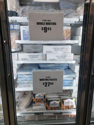 Freezers fully stocked and the prices are plainly marked