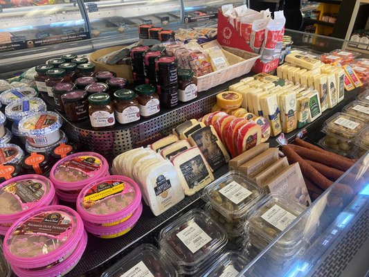 Imported and Local Cheese, Salami, Olives, Dips, Spreads and Crackers for your Charcuterie or Cheese Board