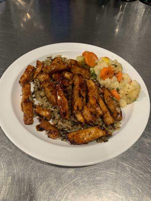 Teriyaki Chicken on Wild Rice & Normandy Blend Vegetables - $13.99