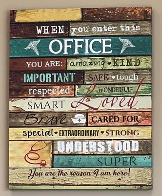 This sign hangs in their office & I love it!