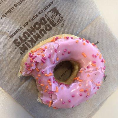 Strawberry donut with sprinkles!