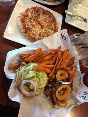 Prime smokehouse burger and kids pizza