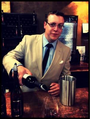 Michael behind the bar helping out when they were slammed-Every winery we went to, staff knew him and had only positive feedback