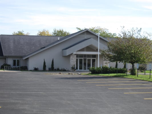 This is the main entrance to church.  There is visitor parking right in front that is marked.  Visitors are always welcome!