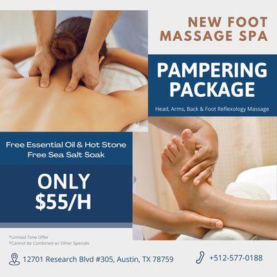 New Foot Massage Spa
 12701 Research Blvd #305, Austin, TX 78759
 Call us at 512-577-0188